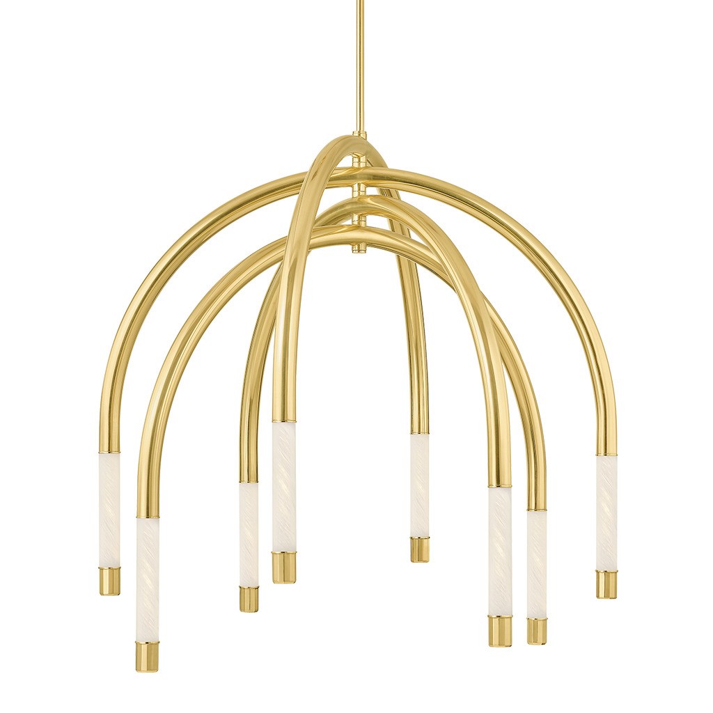 Zeme Chandelier In Vintage Polished Brass by Hudson Valley Lighting