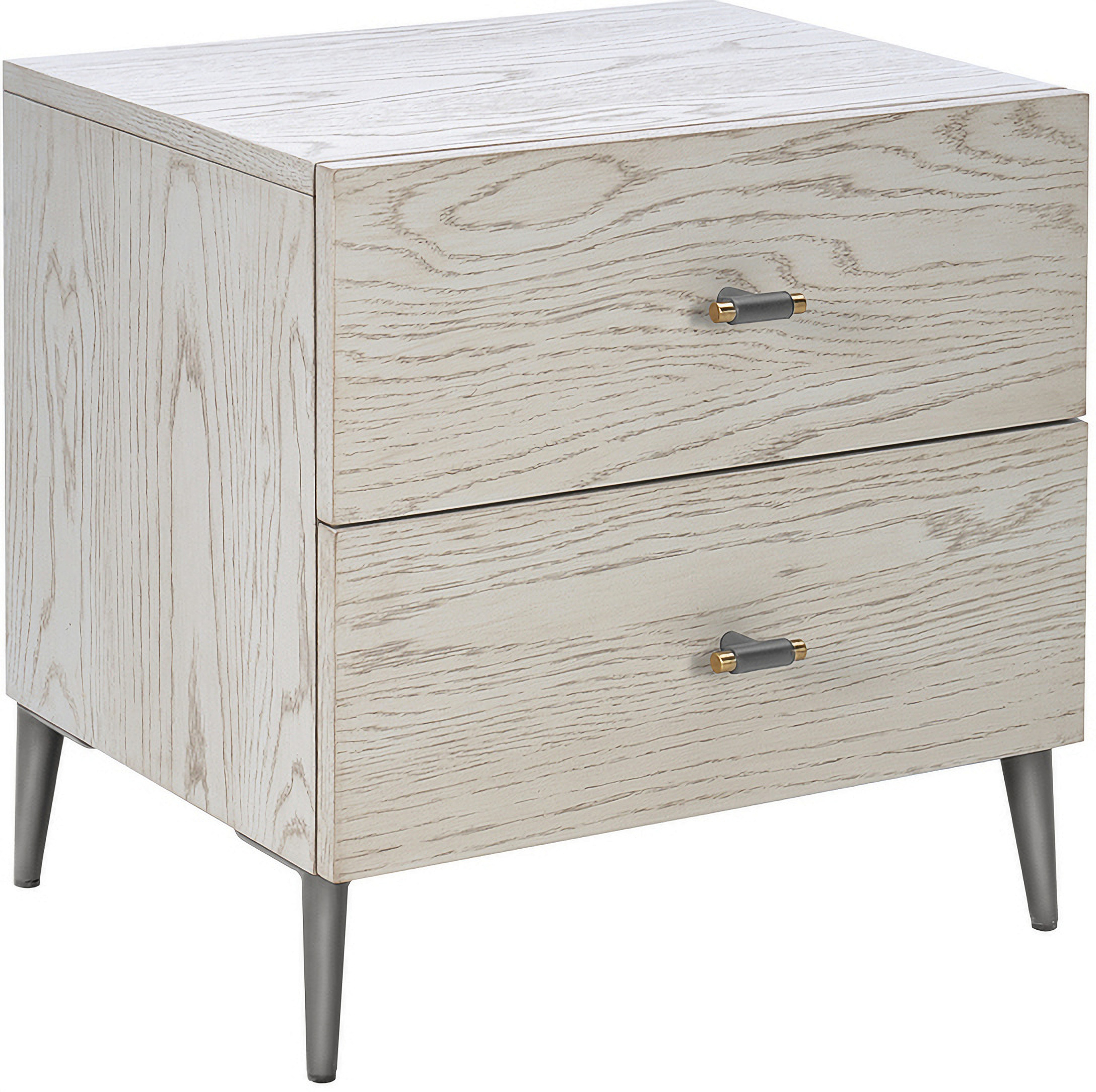 Zest 2 Drawer Solid Wood Nightstand In Bleached Oak 1StopBedrooms