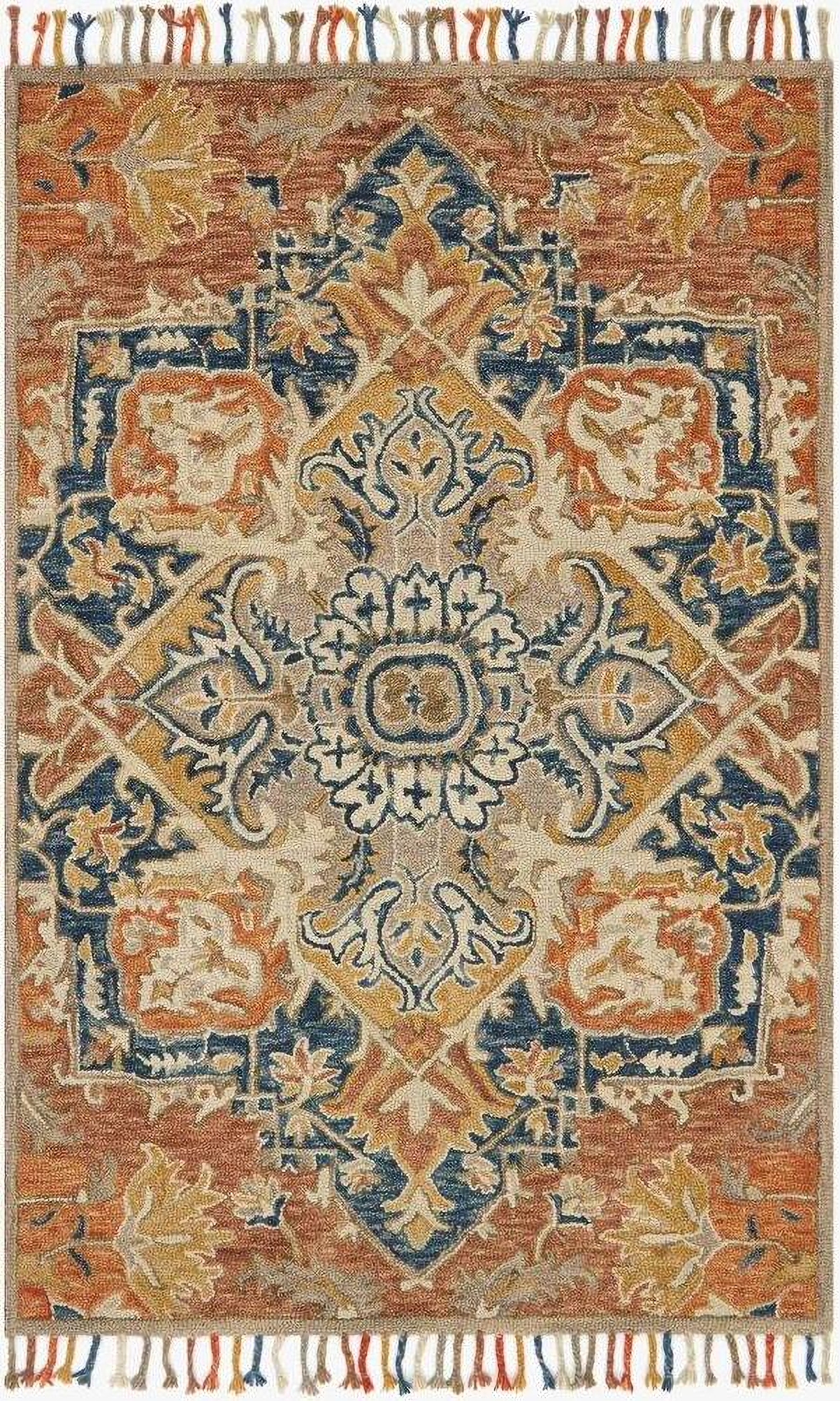 Zharah Rust/Blue 5' x 7'6