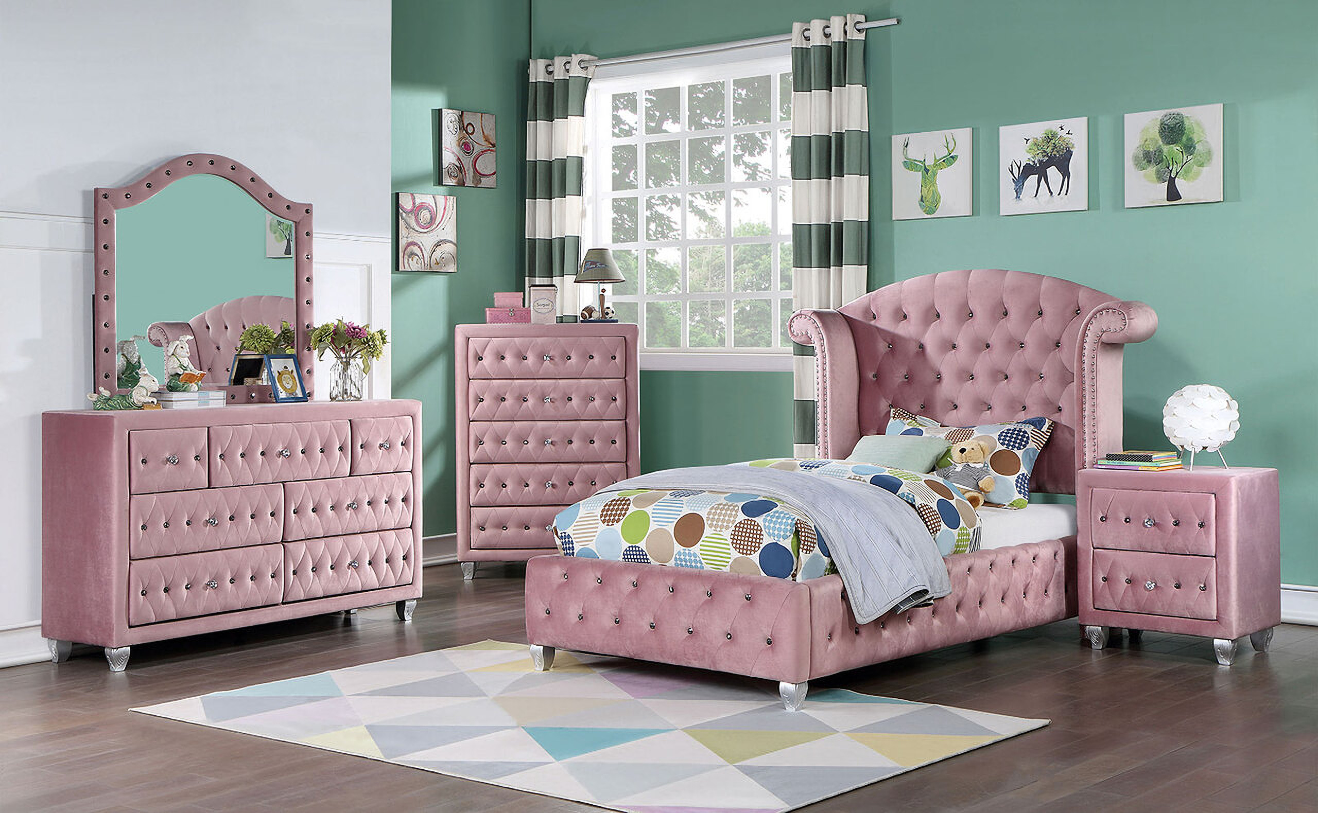 ene 2way ファー BED ピンク Zohar Twin Bed In Pink by Furniture of America | 1StopBedrooms
