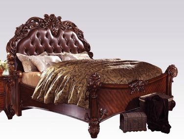 Acme Vendome Queen Panel Bed with Button Tufted Headboard in