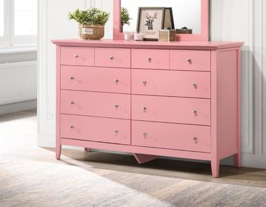 green emerald velvet dress Annabelle Pink Dresser  La Gloria Furniture