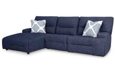 Acklen Place 3-Piece Power Reclining Sectional with LAF Chaise In Navy