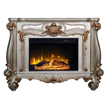 Acme Versailles Fireplace In Antique Platinum Finish | 1StopBedrooms