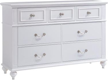 elegant white dresser Sikaic 7 Drawer Tall Dresser, Vertical Storage Chest of Drawers for Bedroom, Modern Furniture, White