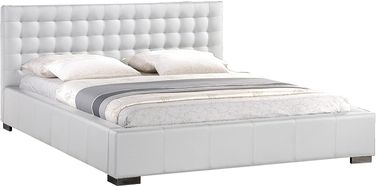 Baxton Studio Madison White Modern Bed with Upholstered Headboard (Queen Size) Baxton Studio Madison White Modern Bed with Upholstered Headboard (Queen Size)
