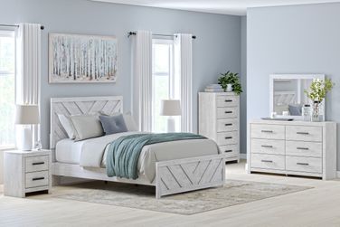 Cayboni Whitewash Panel Bedroom Set