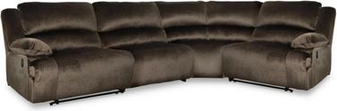Clonmel 4 Piece Reclining Sectional In Chocolate