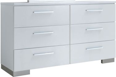 dresser white gloss Felicity - 6-Drawer with LED Mirror Featuring a sleek high Elara 6 Drawer Chest -
