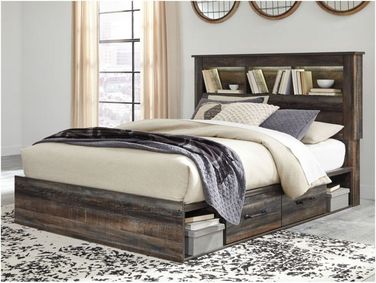 Drystan Multi Bookcase Panel Bedroom Set with Side Storage
