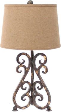 13 X 11 X 23.75 Bronze Vintage Metal Khaki Linen Shade - Table Lamp 13 X 11 X 23.75 Bronze Vintage Metal Khaki Linen Shade - Table Lamp