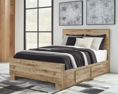 Hyanna Queen Panel Bed with 2 Side Storage In Brown by Ashley