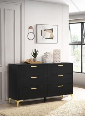 black and rose gold dresser Der Rose Black Dresser Modern 3 Drawer Dresser for Bedroom with Gold Handle and Large Drawer Wood Double Chest of Drawers and Sto in the Storage Drawers department at Lowes.com