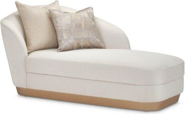 La Rachelle Chaise In Icicle and Champagne by Michael Amini