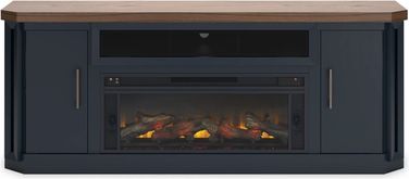 Landocken 83" TV Stand with Electric Fireplace In Two-tone