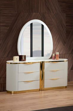 Galaxy Home Laura White Gold Dresser Galaxy Home Laura White Gold Dresser