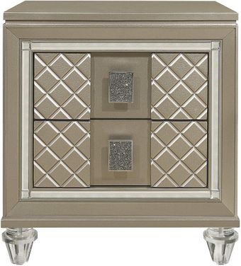 Loudon Champagne Metallic Nightstand