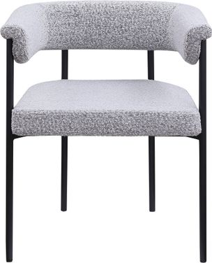 Malin Boucle Fabric Dining Chair Set of 2 In Grey