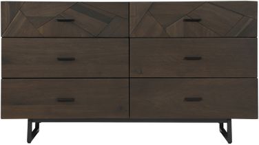 black metal and wood dresser Lofka 47" Wooden Dresser TV Stand Wide Modern Chest of Drawers, Dresser for Bedroom with 7 Drawers with Metal Handle, Black