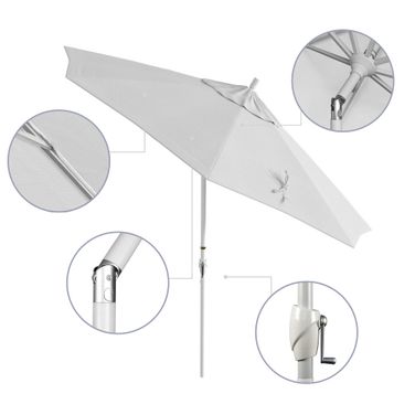 9 white patio umbrella with white pole Fringe Ft Crank Outdoor Modern Contemporary Octagonal Aluminum Wood : Patio, Lawn & Garden Elevate your outdoor living space with the Beeliar 9 ft Umbrella Rentals For Parties |