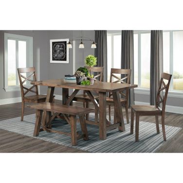 Picket House Furnishings Regan 6 Piece Dining Set In Walnut