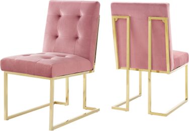 Privy Gold Dusty Rose Stainless Steel Performance Velvet Dining