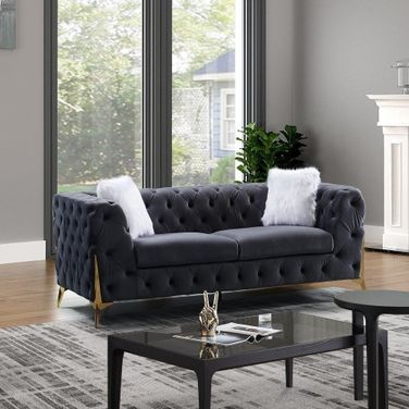 Dark grey velvet sofas discount