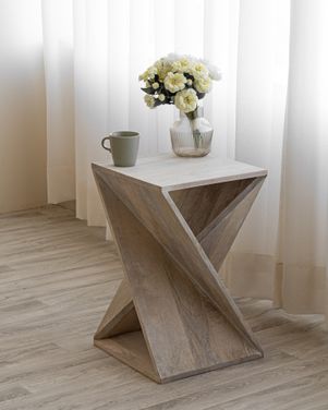 Twisted End Table - Whitewas by Albany Living | 1StopBedrooms
