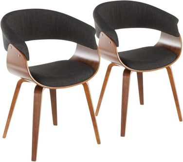 Vintage Mod Chair Set of 2 In Charcoal by Lumisource 1StopBedrooms