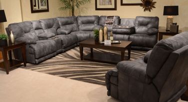 Voyager slate reclining sectional outlet