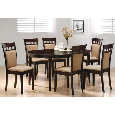 Gabriel Oval Dining Room Set In Cappuccino