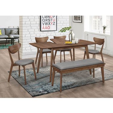 Alfredo Dining Room Set In Natural Walnut