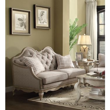Acme Chelmsford Loveseat in Beige