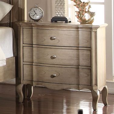Acme Chelmsford 3-Drawer Nightstand in Antique Taupe