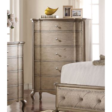 Acme Chelmsford 5-Drawer Chest in Antique Taupe