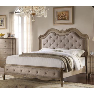 Acme Chelmsford King Upholstered Bed in Antique Taupe