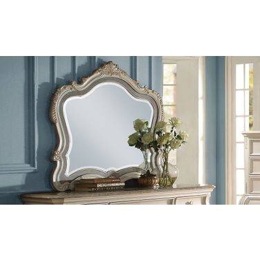 Acme Chantelle Old World Style Mirror in Pearl White 23545