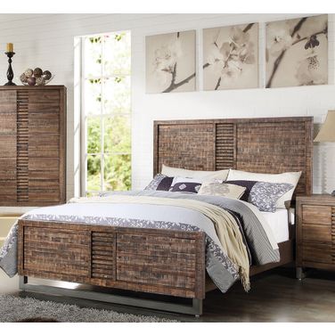 Acme Andria Queen Platform Bed in Reclaimed Oak