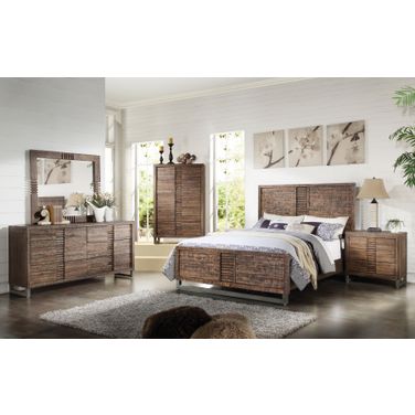 Acme Andria Platform Bedroom Set in Reclaimed Oak