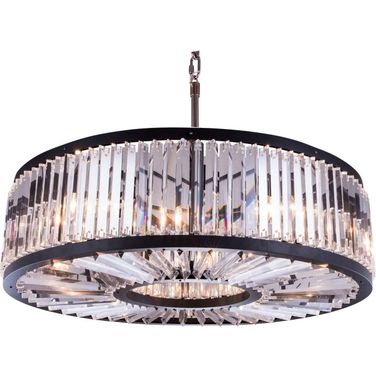 Chelsea 43.5" Matte Black 10 Light Chandelier With Clear Royal Cut Crystal Trim