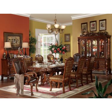 Dresden Cherry Oak Double Pedestal Extendable Dining Room Set