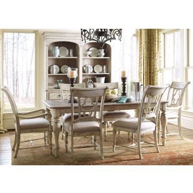 Weatherford Cornsilk Canterbury Extendable Rectangular Dining Room Set