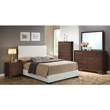 Madison Bedroom Set w/ Ireland White Upholstered Bed