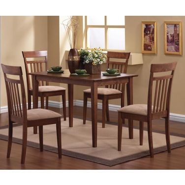 Robles 5-piece Dining Set Chestnut and Tan