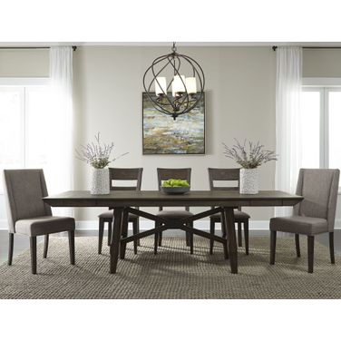 Double Bridge Dark Chestnut Trestle Dining Room Set