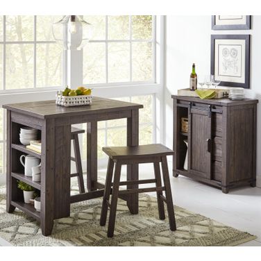 Madison County 3 Piece Counter Height Dining Set In Brown