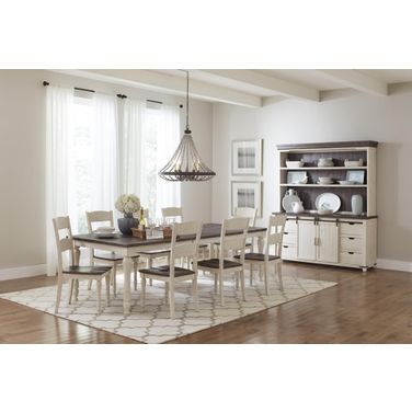 Madison County Vintage White Rectangular Extendable Dining Room Set