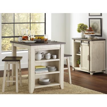 Madison County 3 Piece Counter Height Dining Set In Vintage White