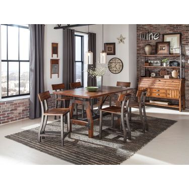 Holverson Brown Milk Crate Counter Height Dining Room Set
