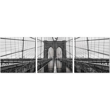 Black and White Brooklyn Bridge Classic Wall Art